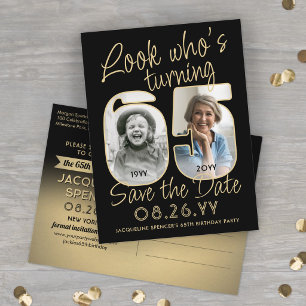 Postale Faire-part Joyeux 65e Anniversaire Carte de sauvegarde de la