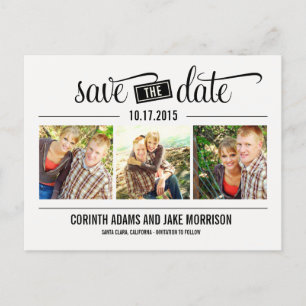 Postale Faire-part "LA" Date - Carte Enregistrer la Date