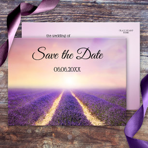 Postale Faire-part Lavender Flower Country Enregistrer la date Carte 