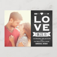 LOVE Rustic Chalkboard | Enregistrer la carte post