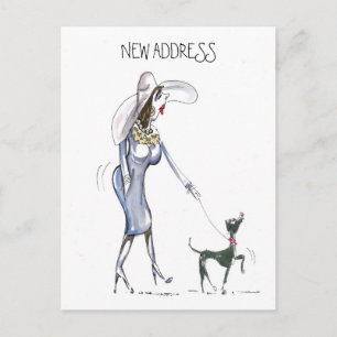 Postale Faire-part Marcher le chien Nouvelle carte d'adresse