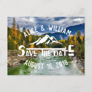 Postale Faire-part Mariage de montagne rustique   Carte de sauvegarde