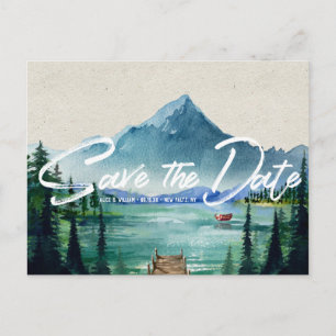 Postale Faire-part Mariage rustique au bord du lac   Carte de sauvega