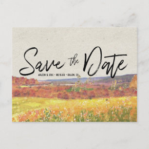 Postale Faire-part Mariage rustique d'automne Carte de sauvegarde d