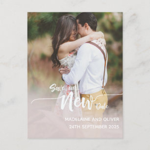 Postale Faire-part Modifier La Date Mariage Photo Overlay Carte Posta