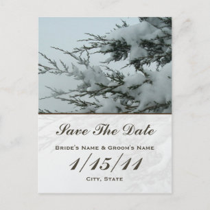Postale Faire-part Neige Mariage D'Hiver Enregistrer La Date Carte Po