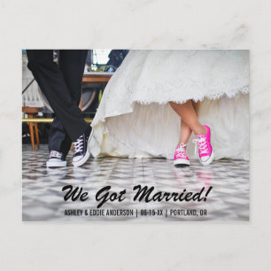 Postale Faire-part Nous Avons Été Marié Elopement Annonce Carte Posta