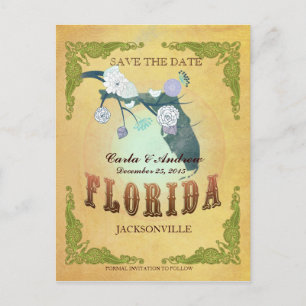Postale Faire-part Pastel Jaune Save The Date - Carte Avec De Beaux O