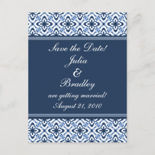Postale Faire-part Simply Dazzling Damask Enregistrer la carte postal