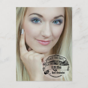 Postale Faire-part Style vintage Enregistrer le Carte photo Date