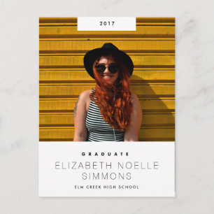 Postale Faire-part Tendance minimale Moderne Graduation Photo Carte p