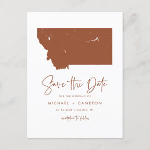 Postale Faire-part Terracotta Montana Carte Script moderne Enregistre