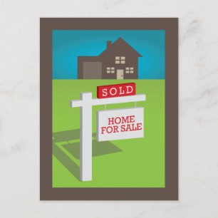Postale Faire-part Vendu ! Nous avons acheté une maison ! Carte posta