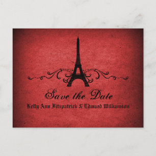 Postale Faire-part Vintage French Flourish Enregistrer la date Carte 