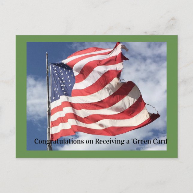 Postale Félicitations pour votre carte verte (Devant)