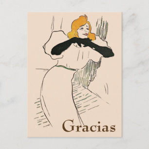 Postale Femme Blonde, Merci, changer le texte Carte posta