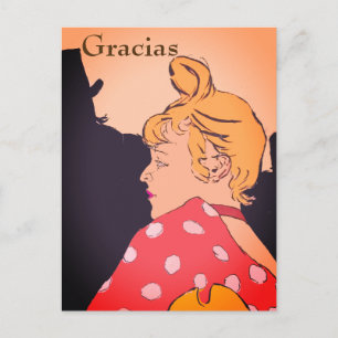 Postale Femme Blonde,  Merci, changer le texte Carte posta