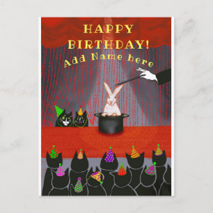 Postale Fête de la magie de chat chaque année Carte Plat