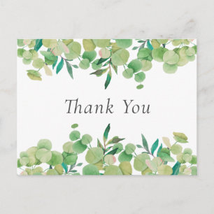 Postale Feuilles de eucalyptus élégantes Carte de remercie