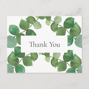 Postale Feuilles de Eucalyptus Élégantes Carte de Remercie