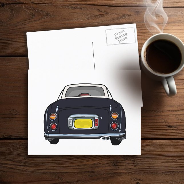 Postale Figarations Jolies Black Figaro Voiture Carte Post (Fun figgy postcard to send to your car (or your friends))