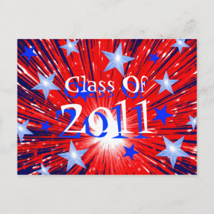 Postale Firework Rouge Blanc Bleu 'Classe de 2011' carte p