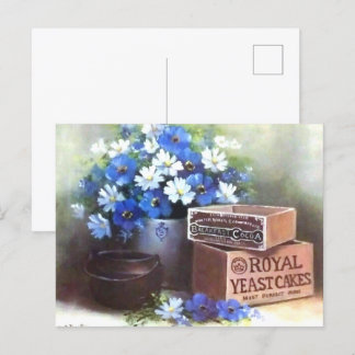 Postale Fleurs Antiquités Bois Publicité Crat Carte postal