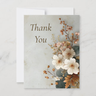 Postale Fleurs d'automne sur Carte de remerciements de gra