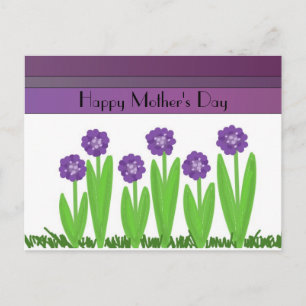 Postale Fleurs Violettes Carte de Fête des Mères