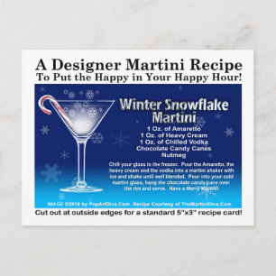 Postale Flocon de neige - Noël Martini Recette Carte posta