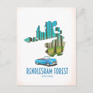 Postale Forêt de Rendlesham Suffolk carte vintage