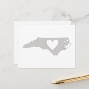 Postale Forme de carte d'état gris de Caroline du Nord ave