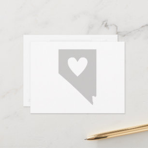 Postale Forme de la carte d'état gris du Nevada avec décou