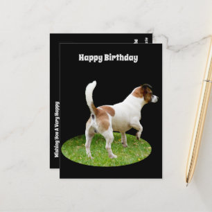 Postale Fox Terrier en service de garde, Carte de vœux d'a