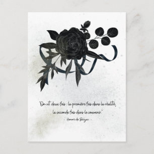 Postale FR   Carte de condoléances – Rose noire