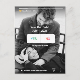 Postale Fun Instagram Oui Non Photo Enregistrer la carte D