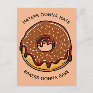 Postale Funny Donut personnalisé texte et couleur carte po