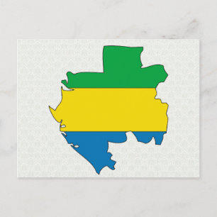 Postale Gabon Carte Drapeau pleine taille