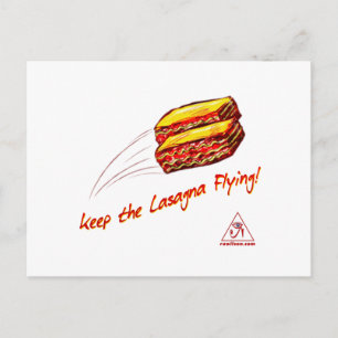 Postale Gardez la carte de voeux de vol de lasagne