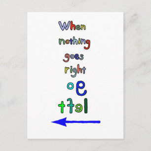 Postale Gauche Inspiration amusante Typographie Art Carte 