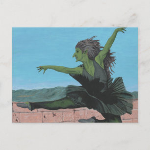 Postale Goblin Girl Ballerina Dancer Imaginaire Art Carte