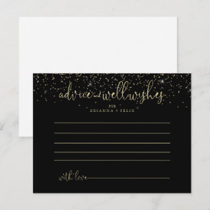 Postale Gold Confetti Fancy Script Mariage carte conseil