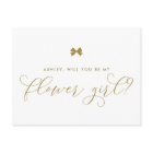 Gold Ribbon Bow Serez-Vous Ma Carte Flower Girl