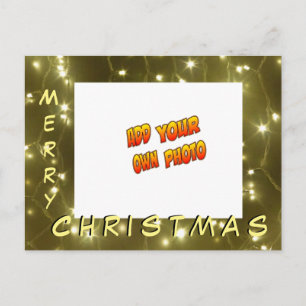 Postale Golden Lights Christmas AJOUTER VOTRE PHOTO Carte