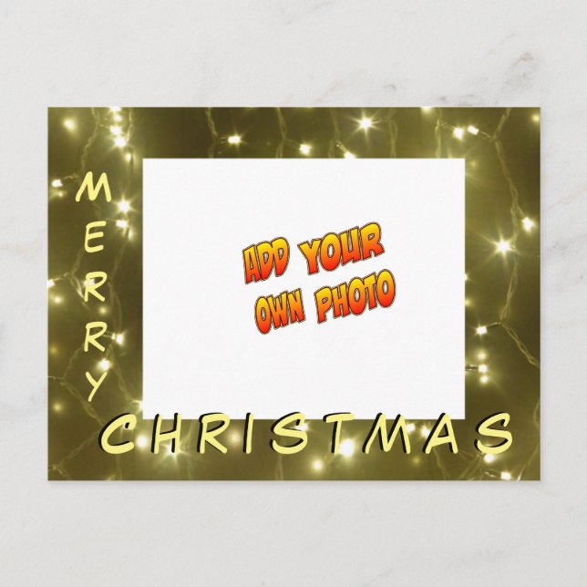 Postale Golden Lights Christmas AJOUTER VOTRE PHOTO Carte  (Devant)