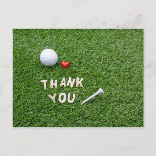 Postale Golf Carte de remerciements avec amour et golfeur