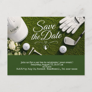 Postale Golf carte de sauvegarde de date pour mariage
