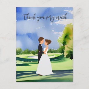 Postale Golf mariage Carte de remerciements pour golfeur