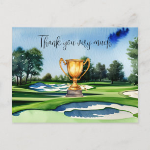 Postale Golfeur en terrain de golf aquarelle carte de reme