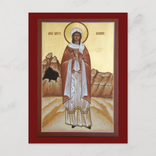 Postale Grande Martyr Barbara Icon Carte de prière